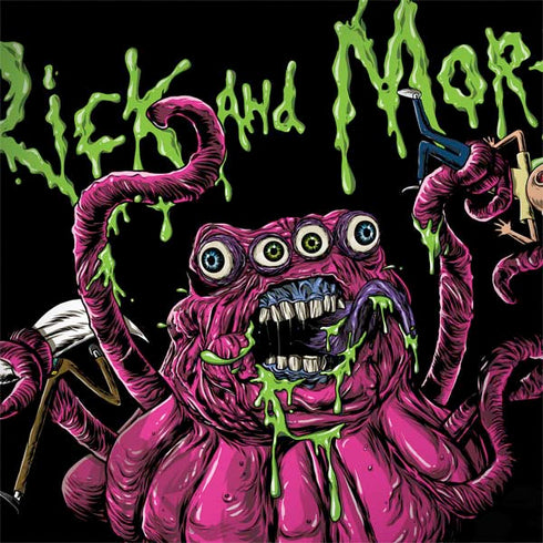Adult Swim Rick and Morty Tentacle Attack MacBook Skins